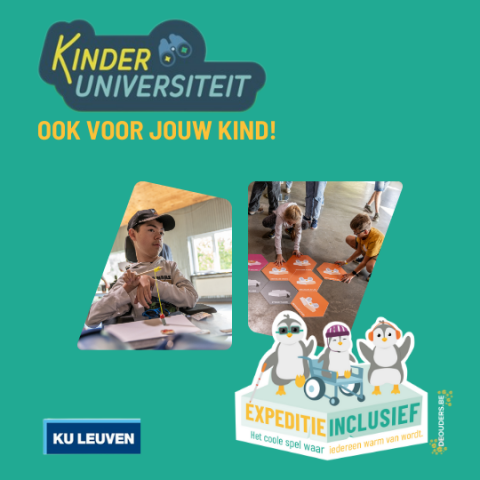 Laat je kind de magie ontdekken van Expeditie Inclusief tijdens de Kinderuniversiteit in Brugge en Leuven.